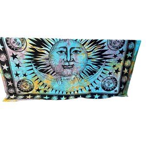Celestial Tie Dye Wall Tapestry Bedding Wall Hanging Multi color 80 x 55